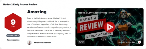 《哈迪斯2》IGN 9分：无比庞大且制作精良完美续作！