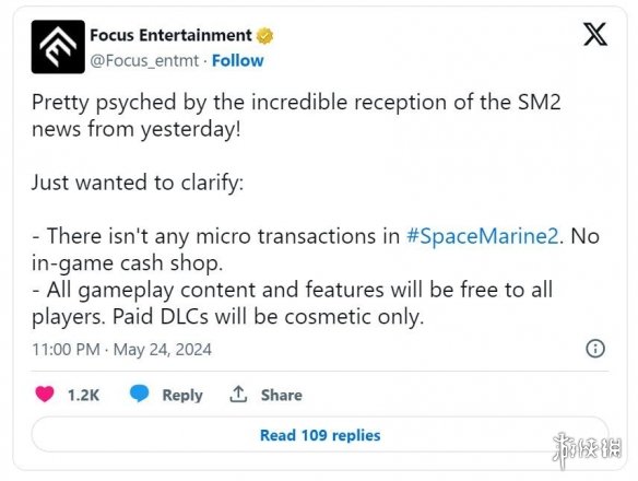 《战锤40K：星际战士2》发行商确认：没有微交易系统